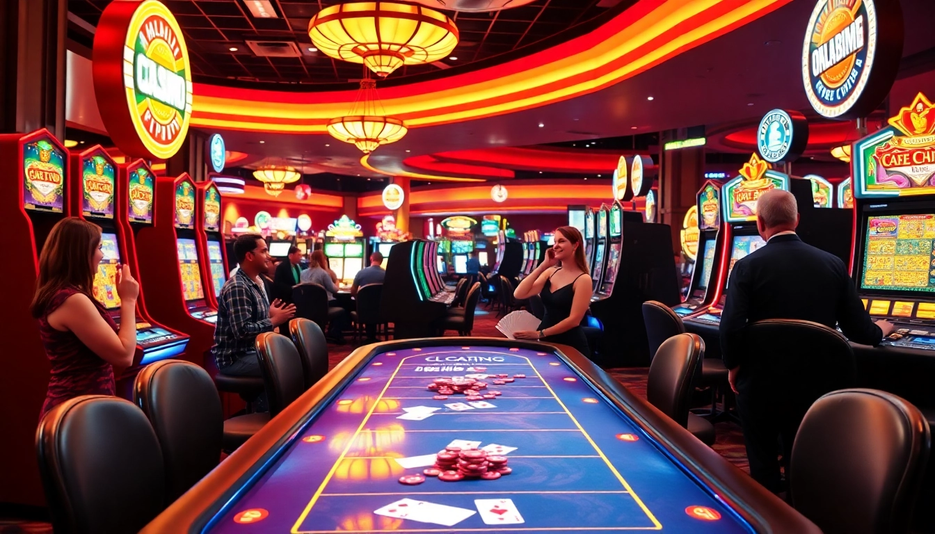 Explore the excitement of the best online casinos Oklahoma scene, showcasing players engaged at gaming tables.