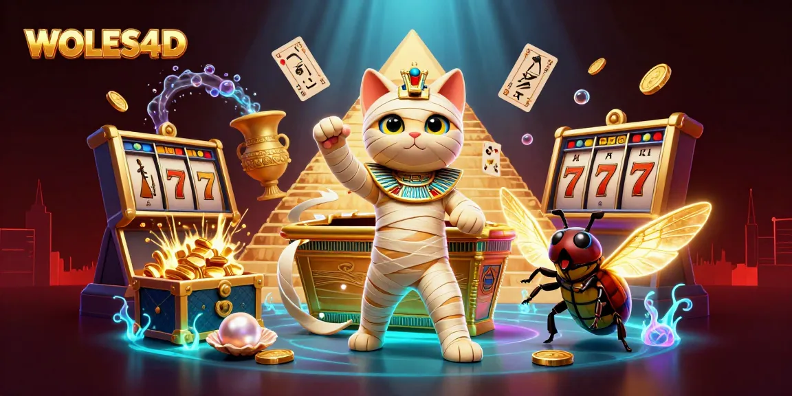 WOLES4D menghidupkan slot dengan mumi kucing era Mesir dan simbol keberuntungan seperti tujuh.