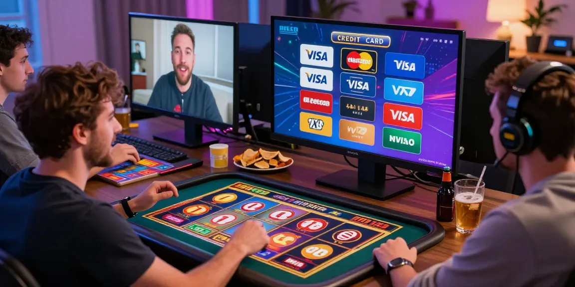 Exciting scene of players at credit card casinos engaging in online gaming.