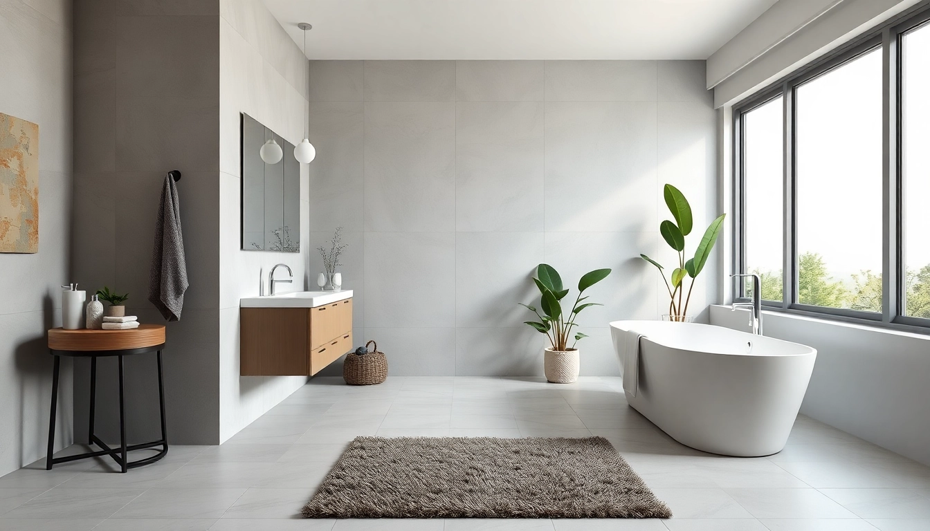 Stylish bathroom fitting near me with elegant fixtures and natural lighting.