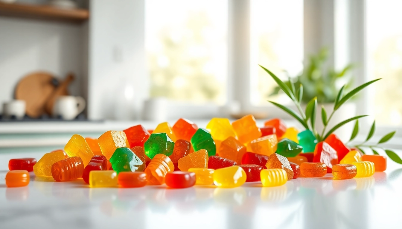 Engaging gummy private label products displayed attractively on a modern countertop.