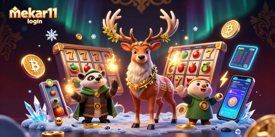 Engage with the exciting mekar11 login interface featuring a vibrant 3D casino scene.