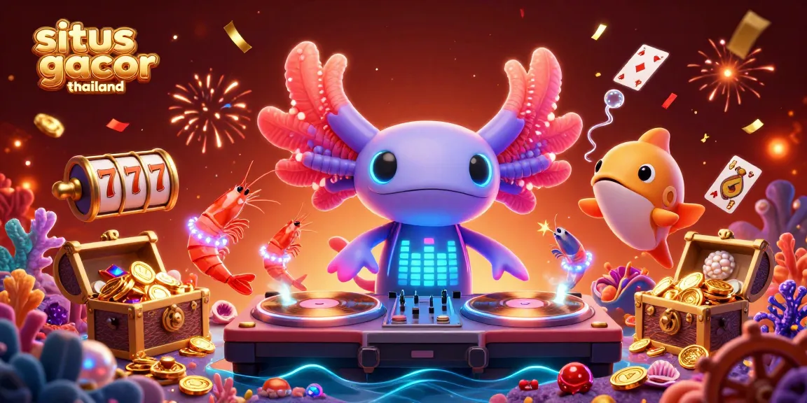 situs gacor thailand captivates players with vibrant slot reels and animated characters in a thrilling underwater casino scene.