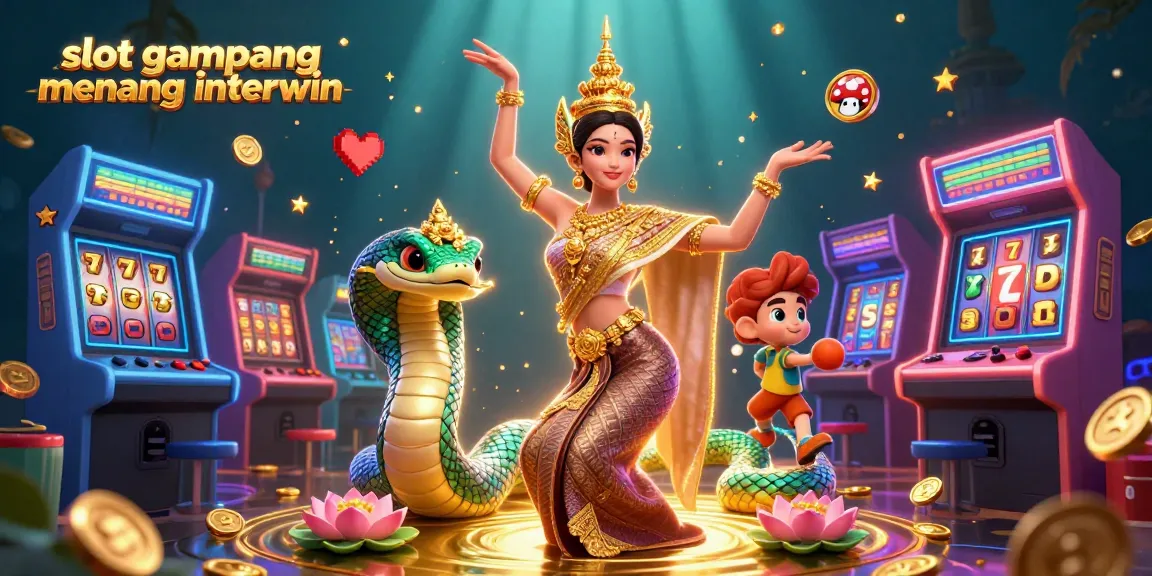 Experience the excitement of slot gampang menang interwin with vibrant illustrations of gaming elements and memorable characters.