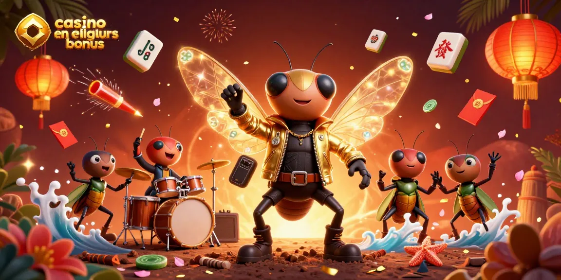 Illustration de casino en ligne meilleurs bonus, une rock star en scène dynamique avec des éléments de jeu captivants.