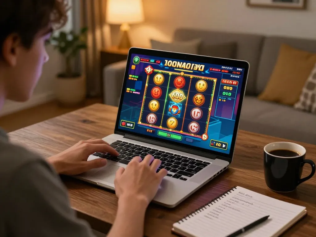 Engaging in competitive gameplay on slot6000 with a stylish home setup and modern decor.