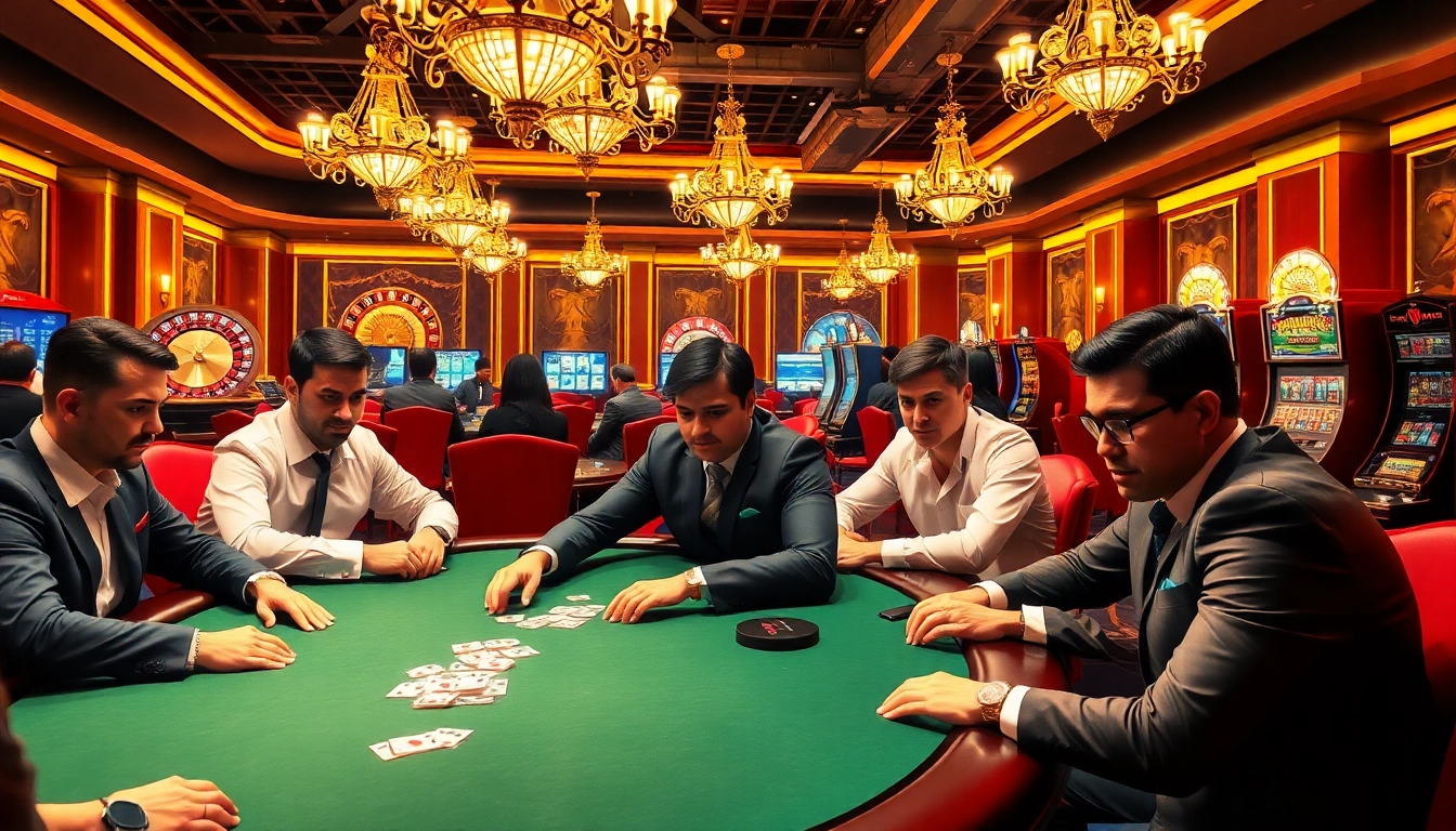 High-stakes poker game at 789bet online casino, showcasing excitement and luxury.