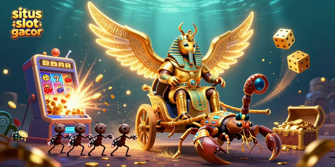 Spark excitement with situs slot gacor, showcasing vibrant casino elements and characters in action.