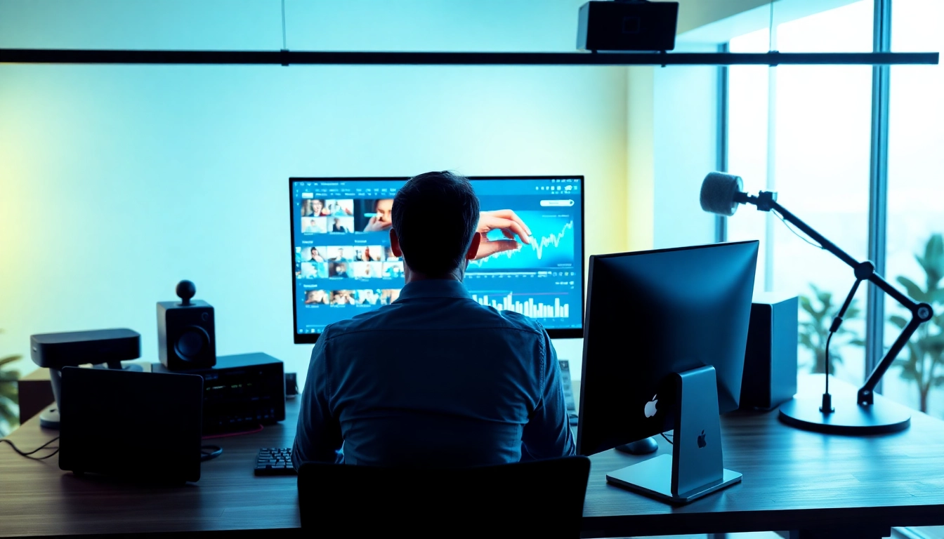 Engaging workspace for YouTube ads campaign planning with vibrant visuals and analytics.