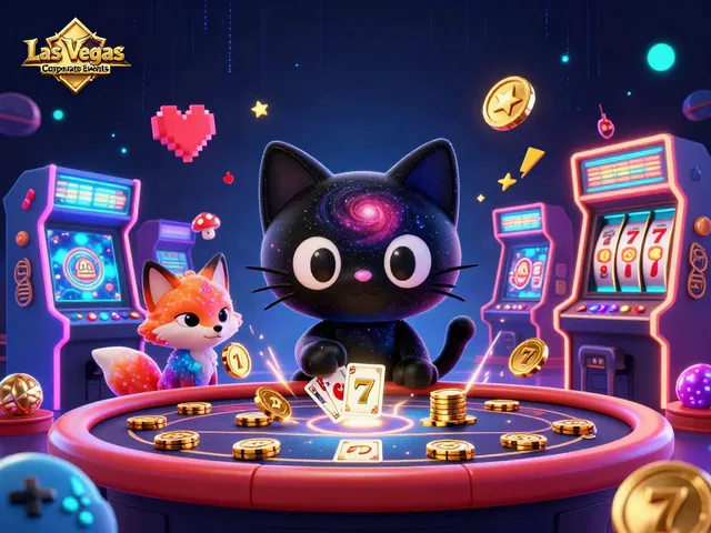 Engage with exciting Las Vegas Corporate Events through a vibrant cosmic casino scene.