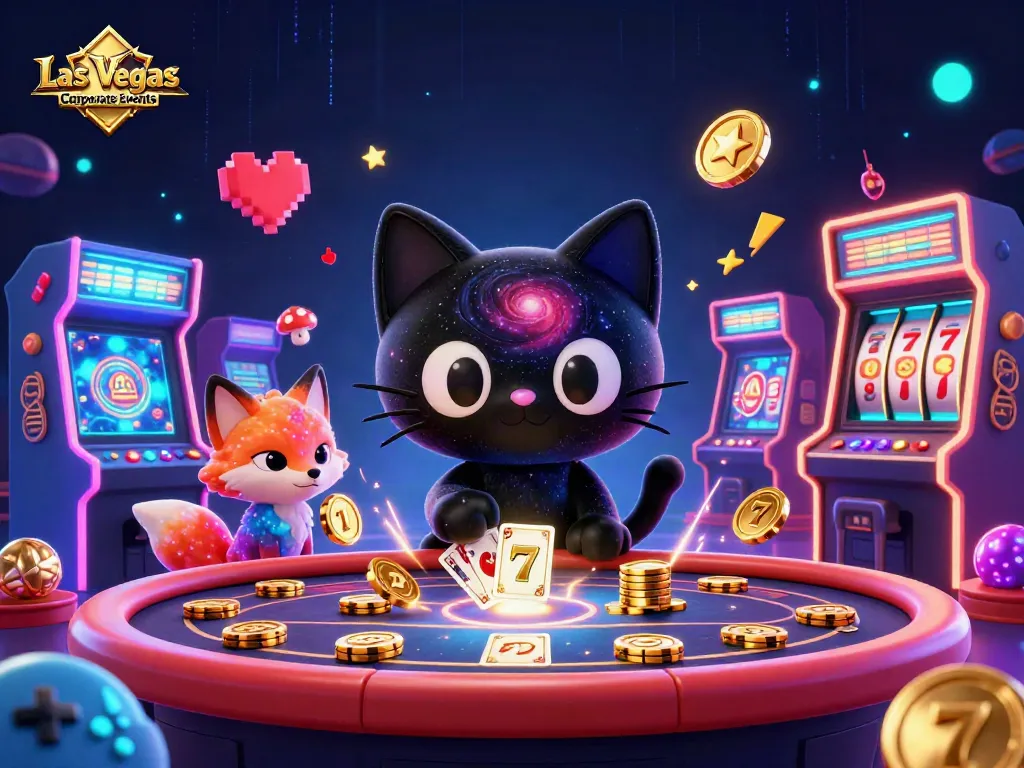 Engage with exciting Las Vegas Corporate Events through a vibrant cosmic casino scene.