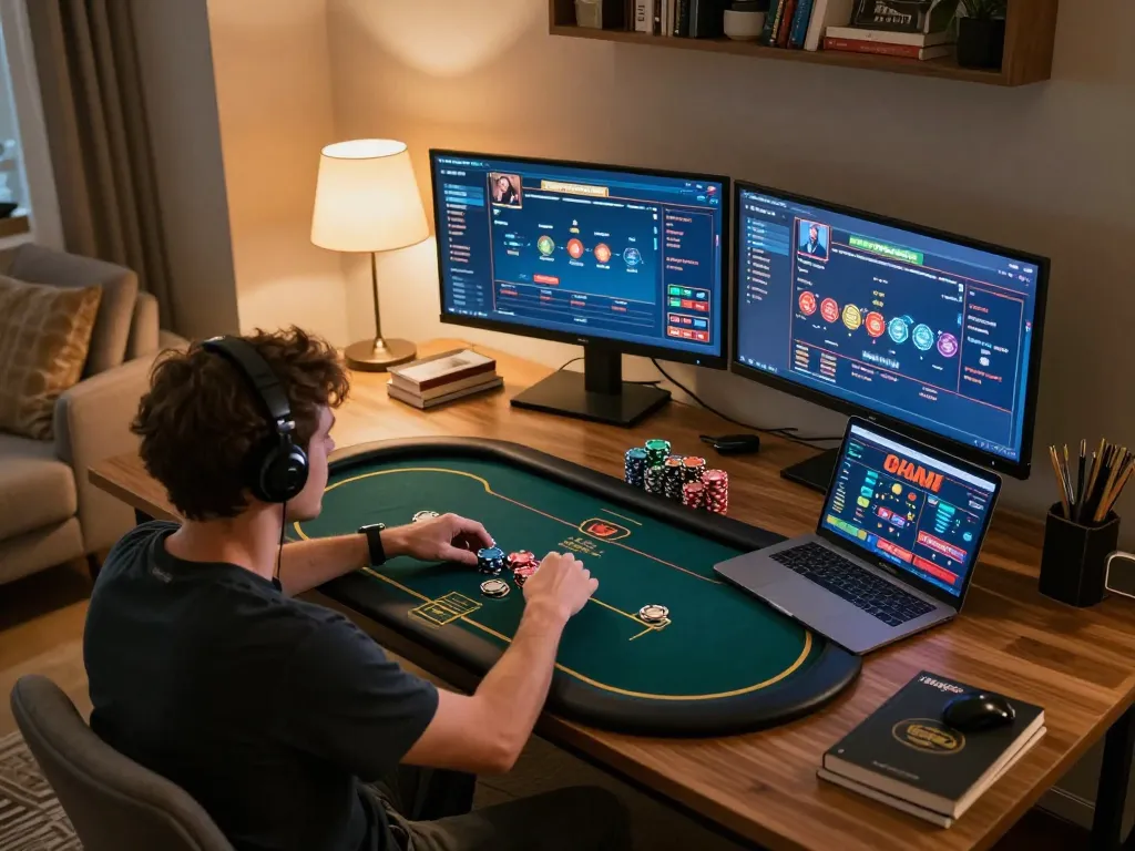 Engaging with a comprehensive mexican ingredients list in an online poker game, showcasing focused gameplay.