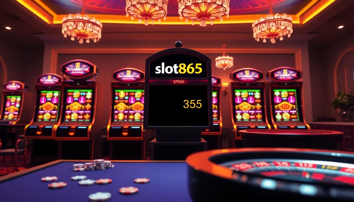 Experience the thrill of slot365 đăng nhập with vibrant slot machines and upscale casino ambiance.