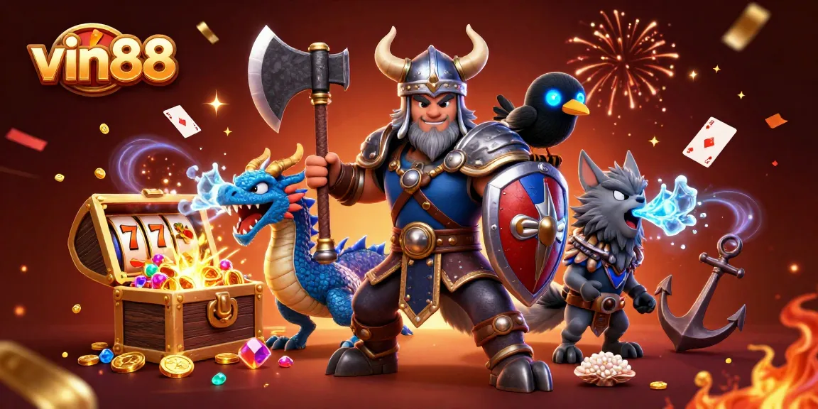 Win big with vin88 in this 3D illustration featuring action-packed casino adventures.