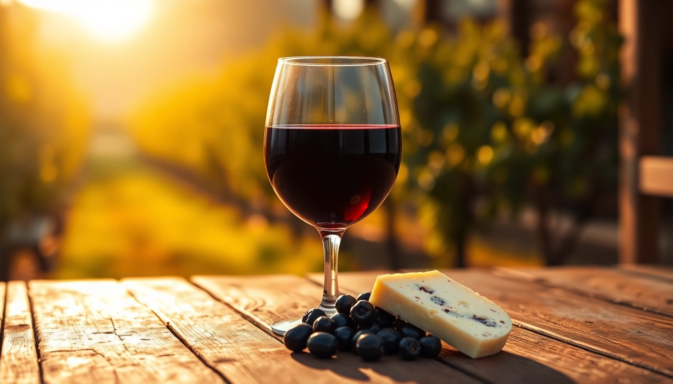 Experience the deep, rich colors of Petite Sirah captured in a glass with a vineyard backdrop.
