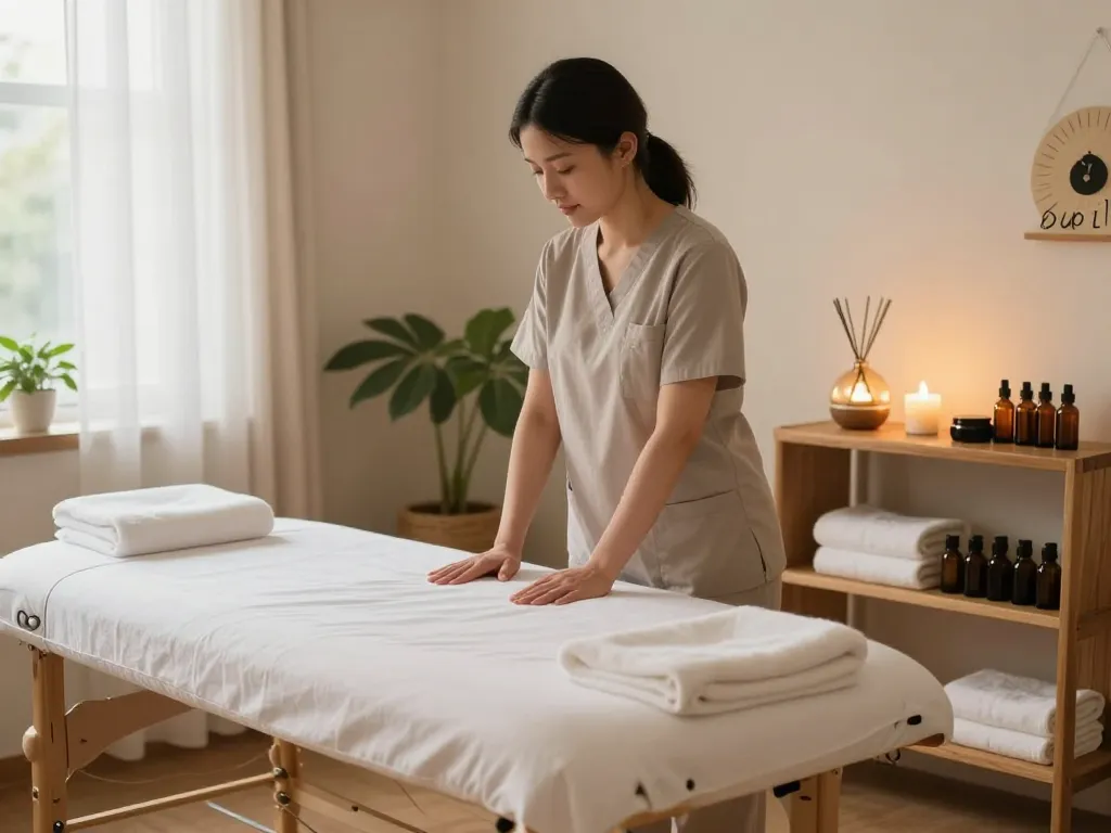 Experience relaxing 역삼동마사지 in a tranquil massage therapy studio with calming atmosphere and inviting setup.
