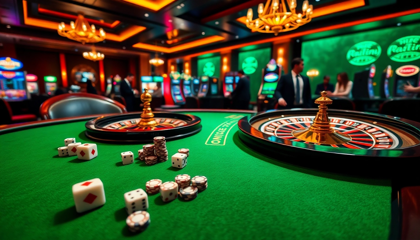 KBBET provides thrilling gameplay with vibrant poker chips and a roulette wheel on a casino table.