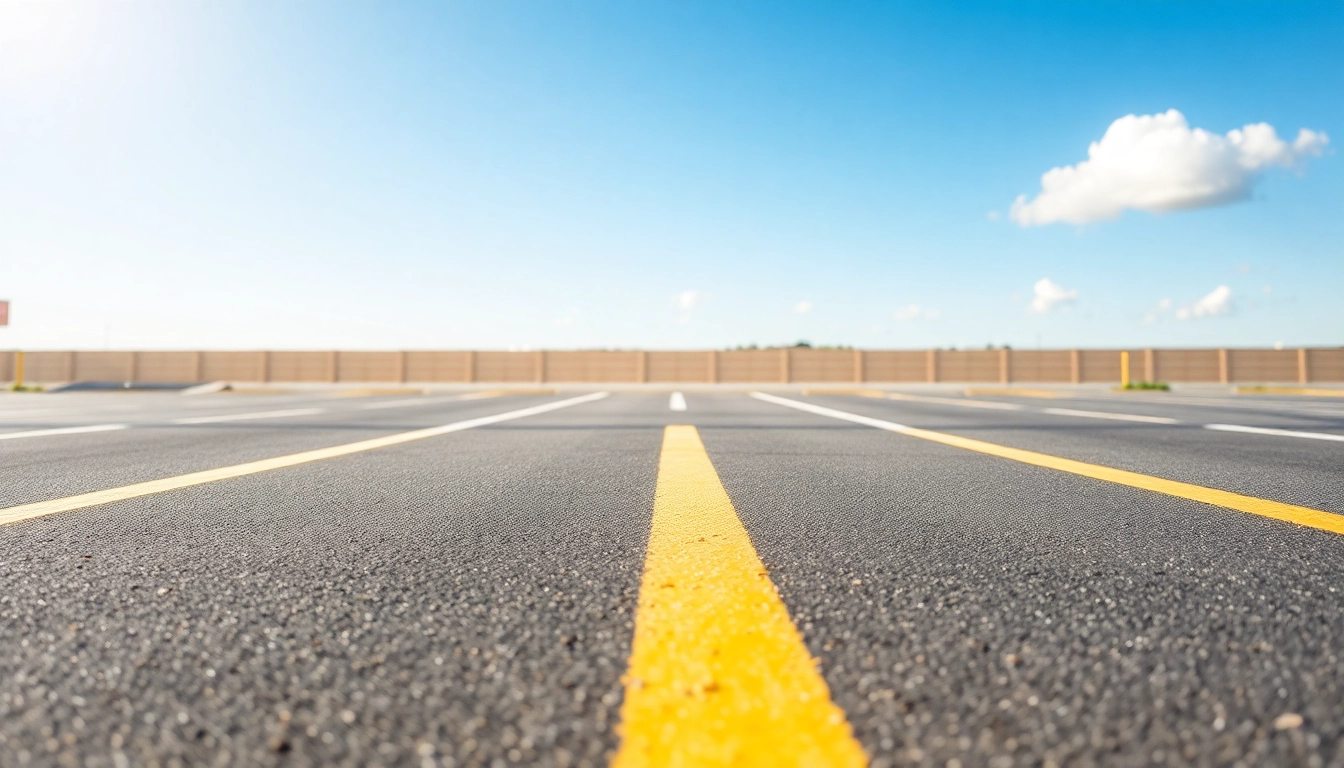 Professional parking lot striping I-55 corridor Jackson MS showcasing bright, fresh lines and quality craftsmanship.