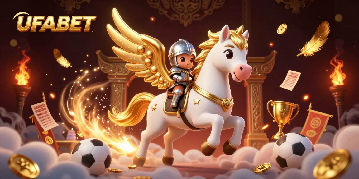 Engage with UFABET's thrilling betting experience through a stunning 3D illustration with dynamic elements.