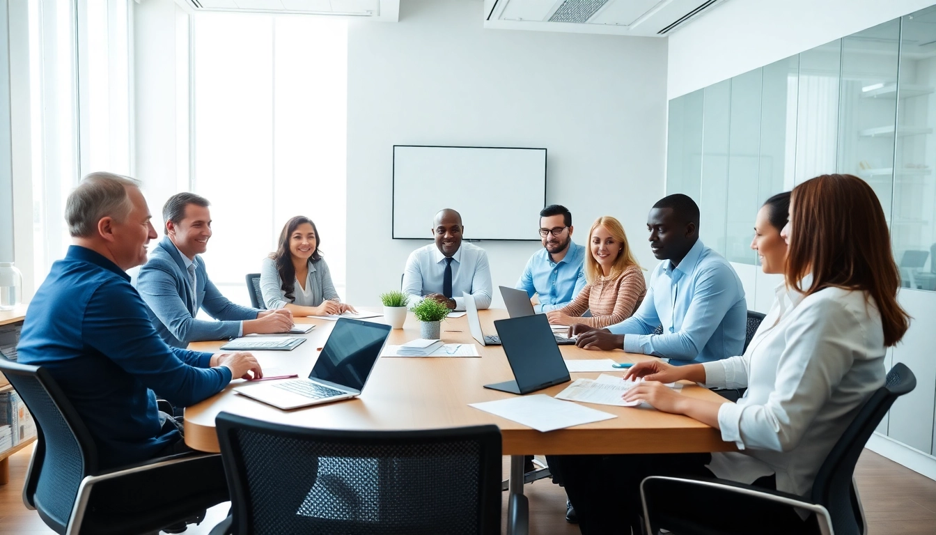 Teamwork on Federal and State contracts highlighted in a bright, professional business setting.