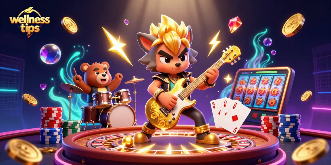 Engage with wellness tips while enjoying the excitement of casino games featuring dynamic characters and elements.