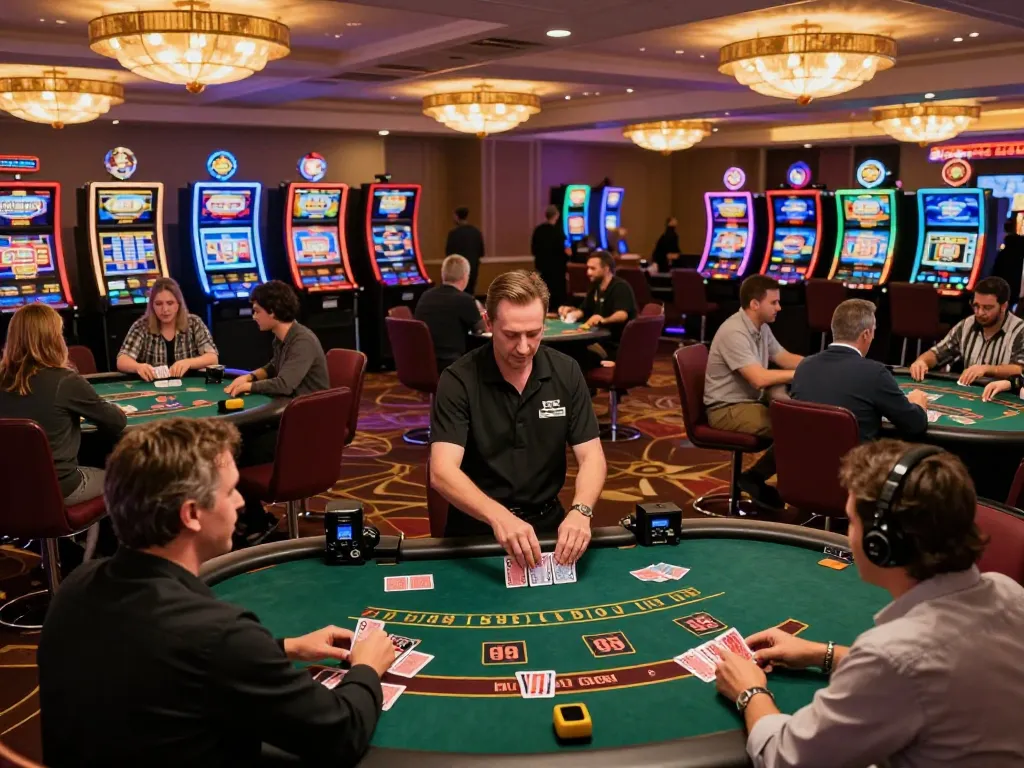 Engage with giường bệnh nhân players at blackjack tables showcasing strategic gameplay in a lively casino.