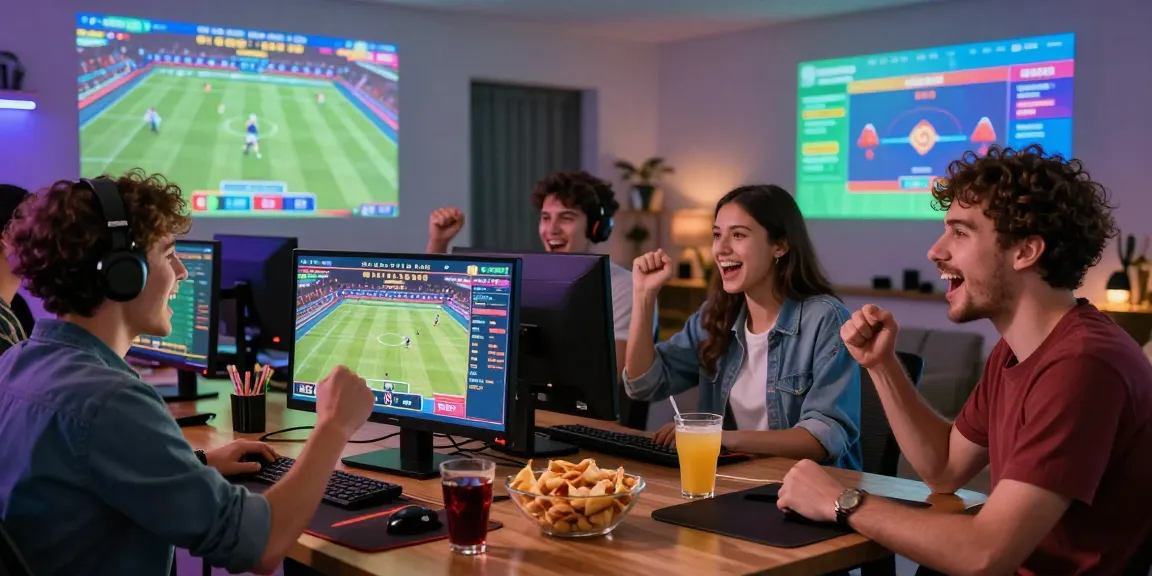 Exciting online gaming experience with friends enjoying shbet's diverse betting options in a lively setting.