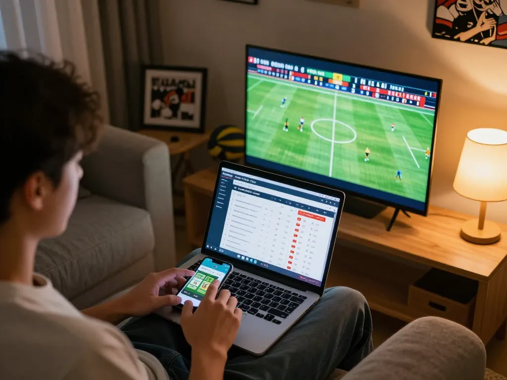 Placing bets on bóng đá lu while enjoying live football matches at home.