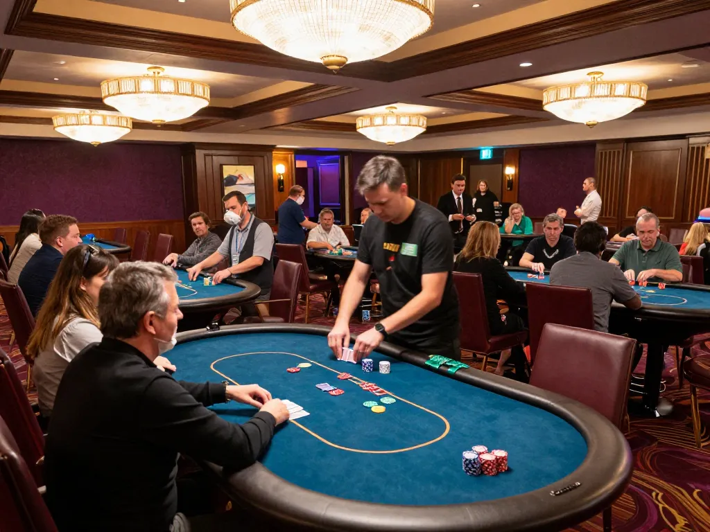Experience high-stakes poker at GG88, where players engage in thrilling gameplay under ambient casino lights.