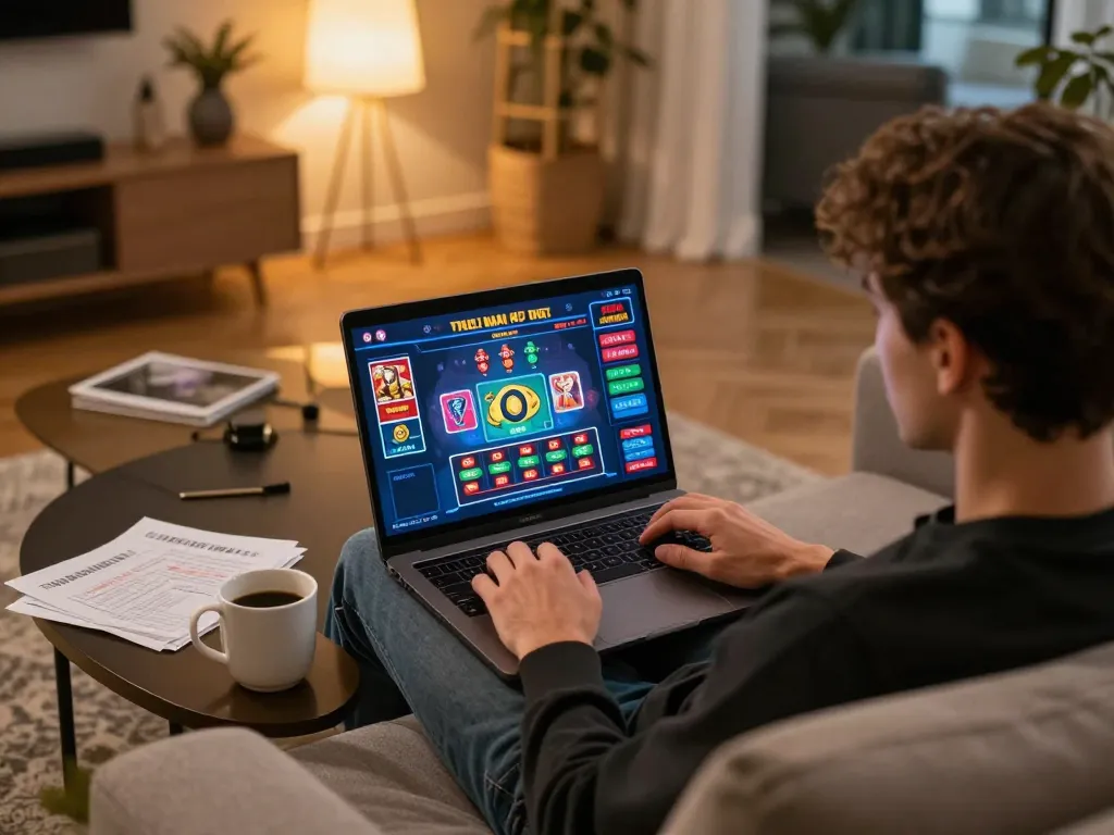 Person engaging with online casino games on laptop, featuring 88i betting interface and strategic notes.