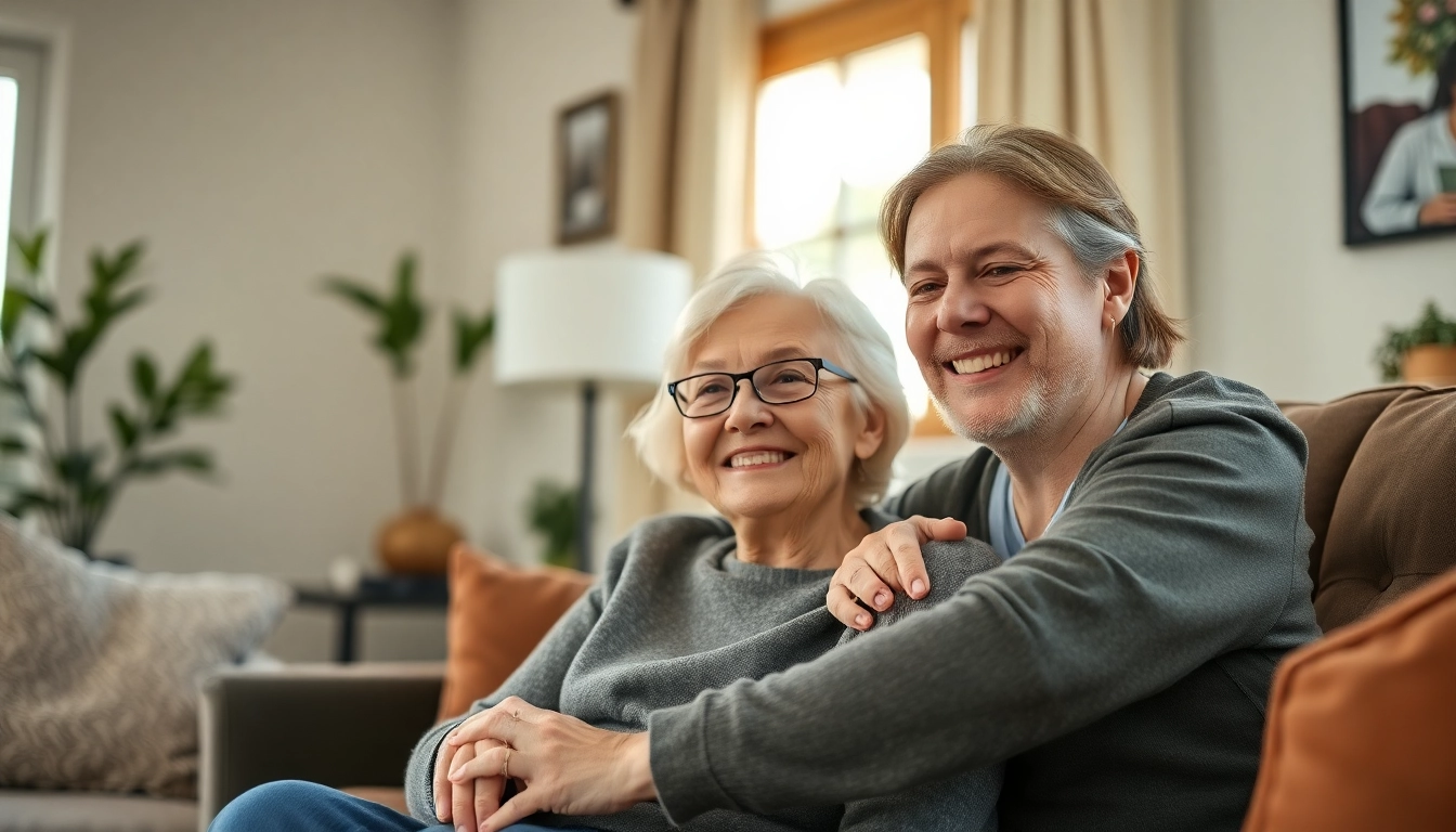 Engaging in at home health care services near me, a caregiver assists an elderly individual in a cozy home setting.