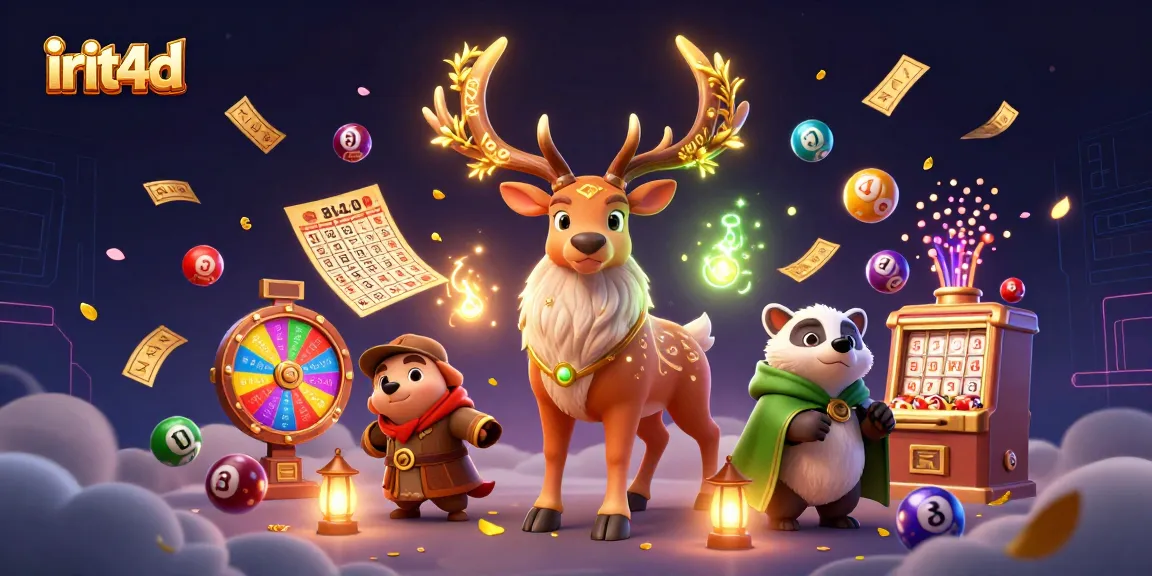 Irit4d offers an immersive experience with vibrant lottery elements and magical characters in a rich fantasy scene.