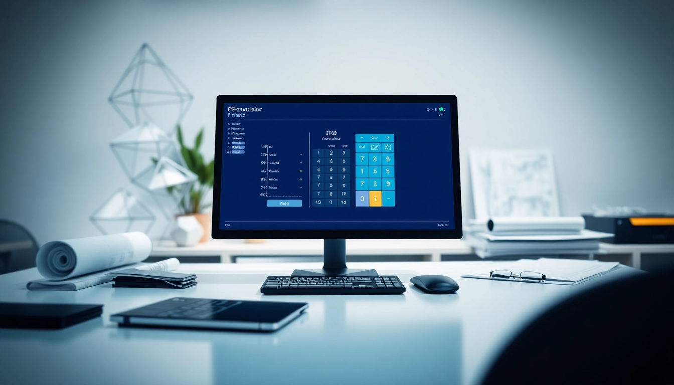 Using a frame calculator for precise measurements on a modern desktop.