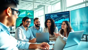 79king marketing strategy session with a diverse digital team in a bright office.