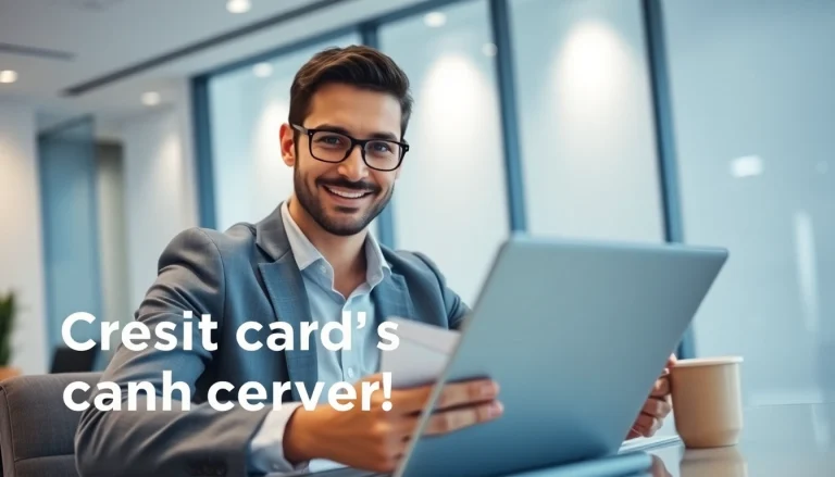 신용카드 현금화 방법을 설명하는 재정 전문가와 현대적인 사무실