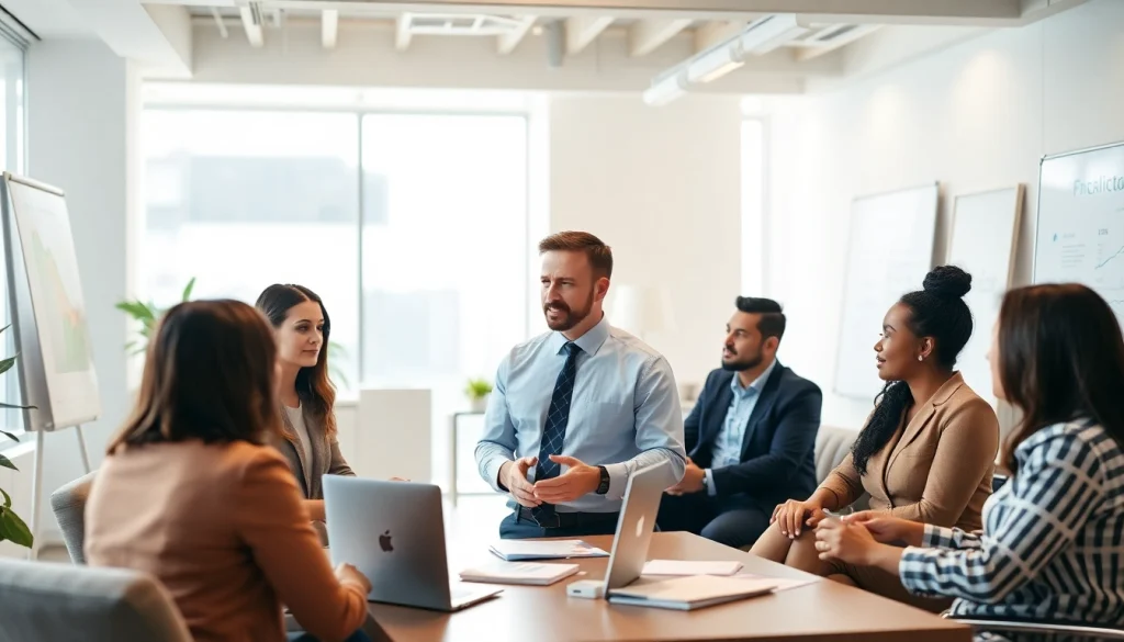 Engaging crypto fractional CFO leading a strategic meeting with diverse team members.