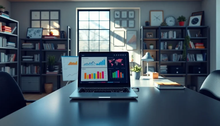 Engaging workspace view at https://www.ound-ound.com illustrating a digital marketing setup with colorful visual data.