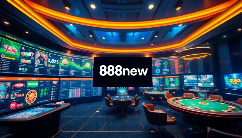 Interactive interface of 888new showcasing diverse gaming options and dynamic user experience.
