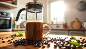 Action shot of fat burning coffee supplement being poured, showcasing a healthy lifestyle.