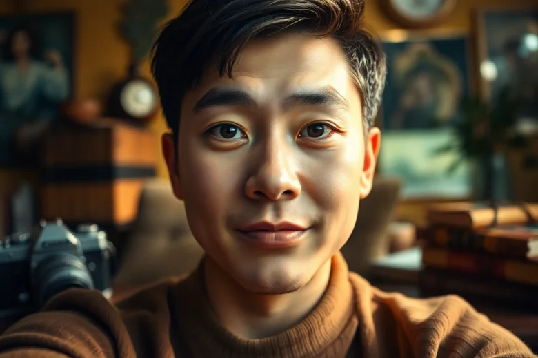 Ritratto Fotografico di un soggetto espressivo in un ambiente artistico e accogliente.