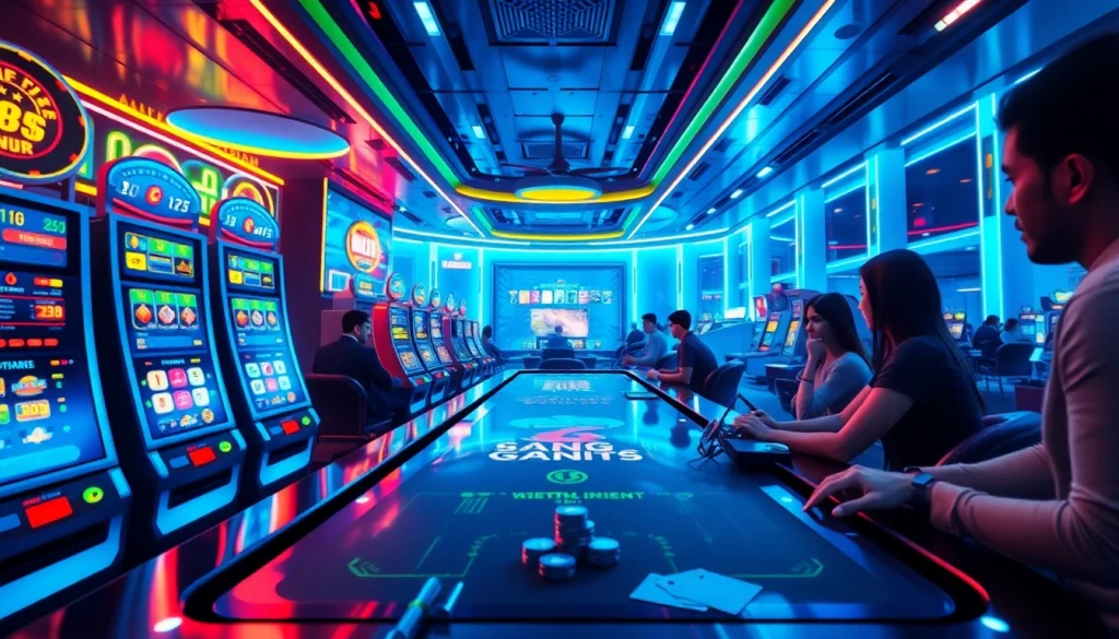 XX88 online casino atmosphere showcasing vibrant games and futuristic design