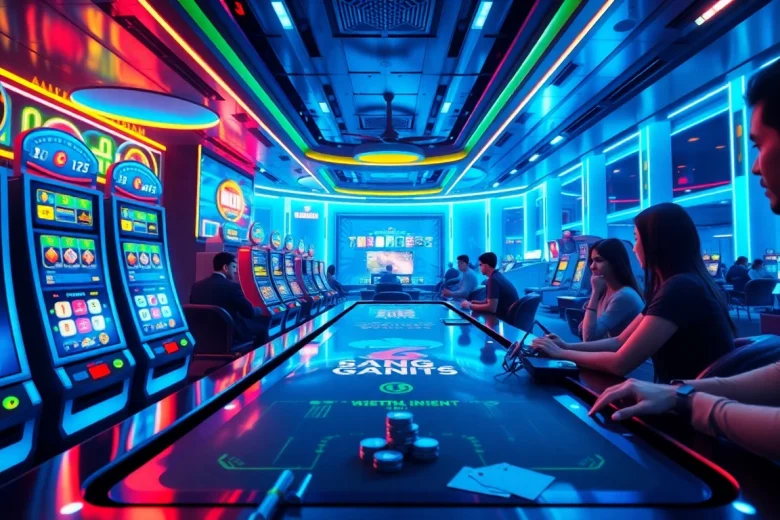 XX88 online casino atmosphere showcasing vibrant games and futuristic design