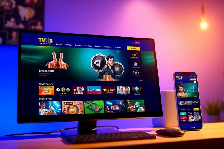 TV88 gaming platform interface showcasing diverse betting options and user-friendly design