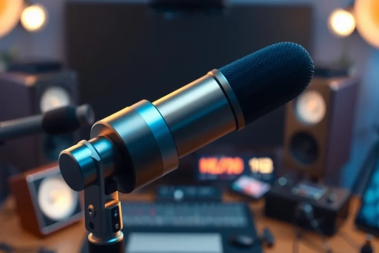 MV88 microphone showcased in a professional audio studio, highlighting its features and design.
