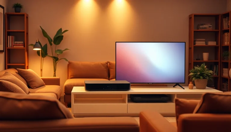 View an engaging living room featuring the iron tv pro device in a cozy setup.