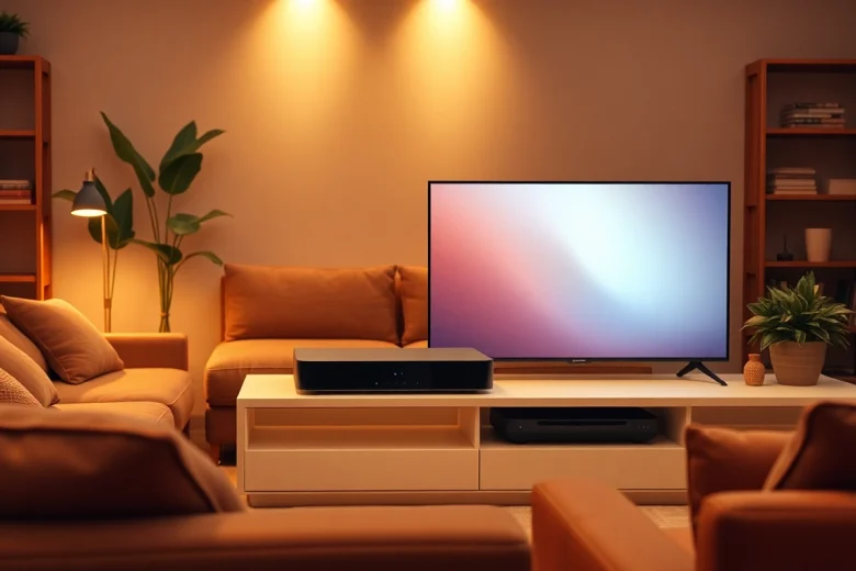 View an engaging living room featuring the iron tv pro device in a cozy setup.
