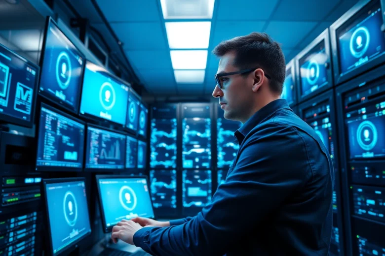 Visual representation of Remote Monitoring and Management (RMM) showcasing IT monitoring in a server environment.