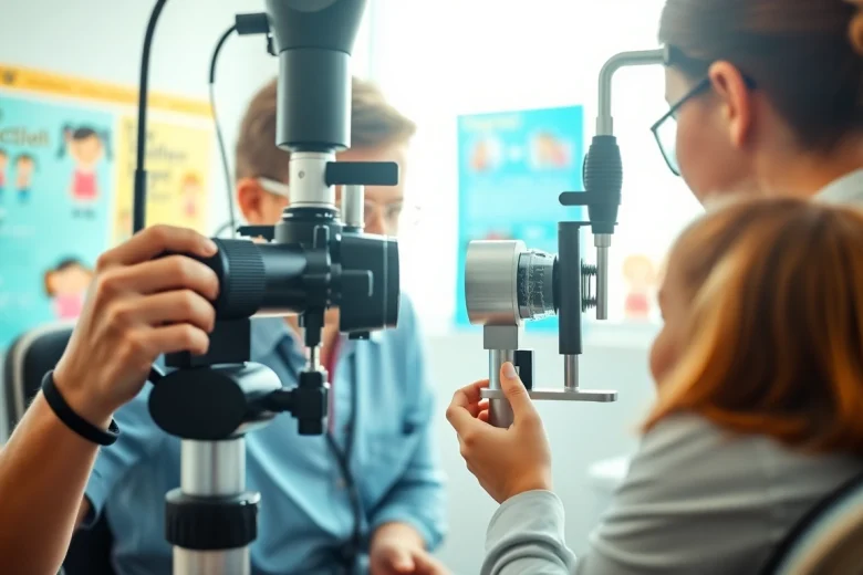 Assessing Our Children's Vision through a detailed eye examination setting