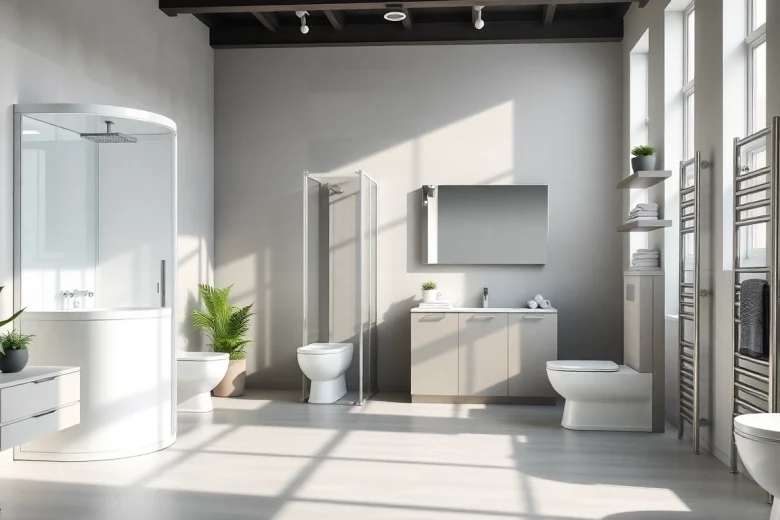 Präsentation der sonni sanitär Produkte in einem modernen Badezimmer mit eleganten Akzenten.