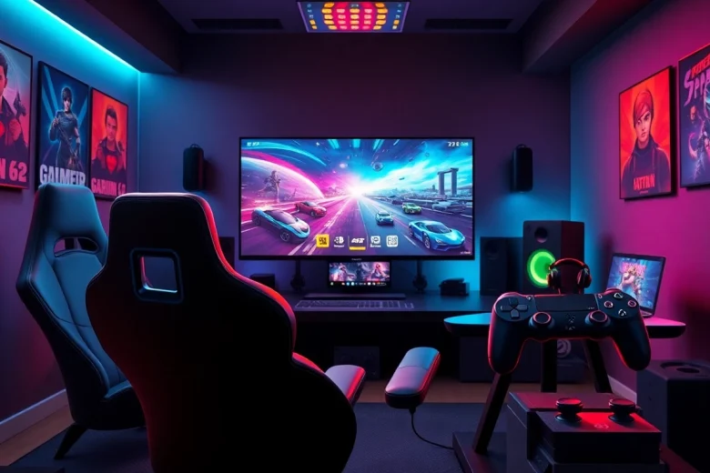 Menunjukkan suletoto alternatif dalam lingkungan permainan modern dan stylish.